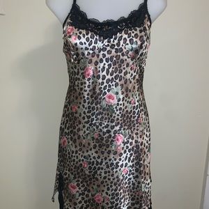 Vintage rose and cheetah print babydoll